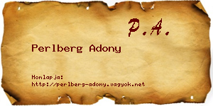 Perlberg Adony névjegykártya